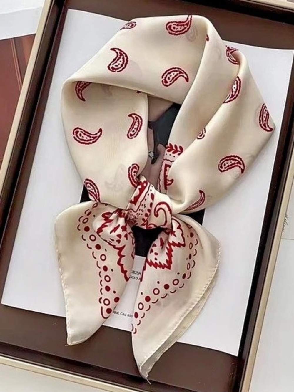 Paisley Scarf in Cream & Red